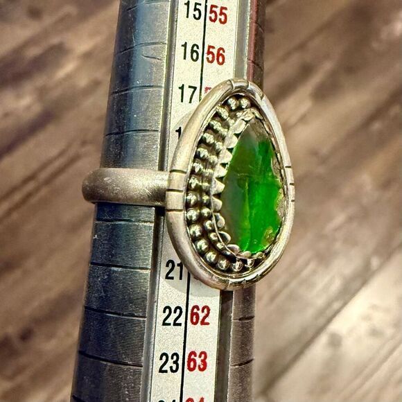 Southwest Rare Ammolite Sterling Silver Adjustable Ring Handmade New - Picture 3 of 6